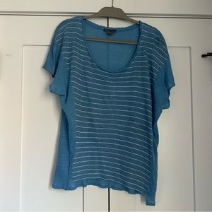 Vince Blue Linen T Shirt, Medium
